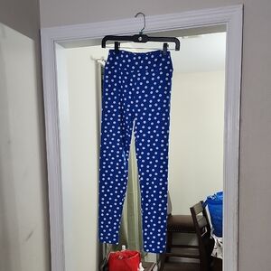 LuLaRoe Blue and White Polka Dot Leggings